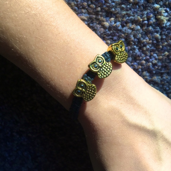 Jewelry Nwt Gold Owl Charm Adjustable Rope Bracelet Poshmark